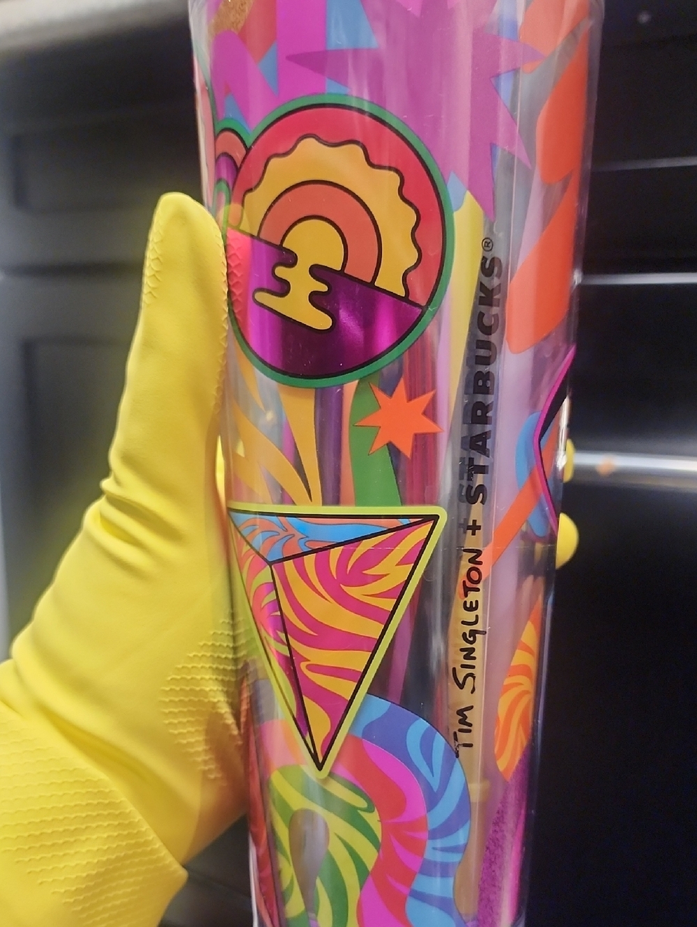 Starbucks Multicolor Holographic Tumbler with Pink Accents